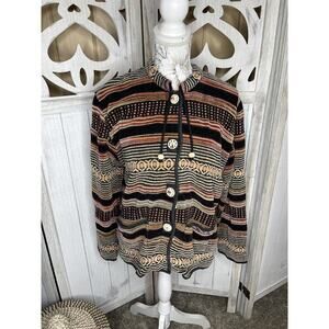Vintage Flashback Southwestern Jacket Blazer Beaded Unique Size Medium